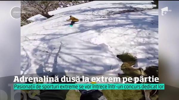 Adrenalină dusă la extrem pe o pârtie improvizată din Retezat