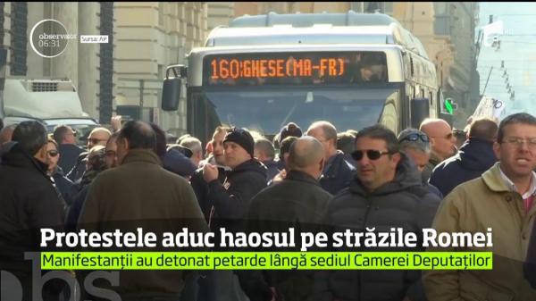 HAOS pe străzile din Roma, după greva taximetriştilor! Şoferii se declară victime ale concurenţei neloiale