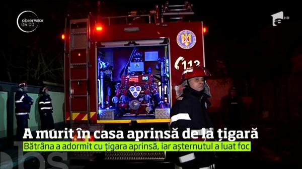 Ţigara uitată aprinsă i-a fost fatală! O femeie din Galaţi a ars de vie în propria casă