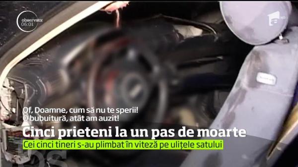 A gonit cu viteză pe uliţele satului şi a sfârşit la spital, alături de patru prieteni. Unul dintre răniţi e un băiat de 12 ani