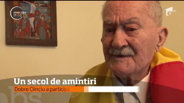 O sută de ani de onoare, demnitate şi amintiri. Sublocotentul în rezervă Dobre Clinciu a trăit azi clipe unice