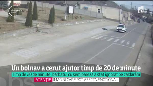 INDIFERENŢA POATE UCIDE! Ce a păţit un bărbat căzut chiar în faţa Primăriei, cu o semipareză!