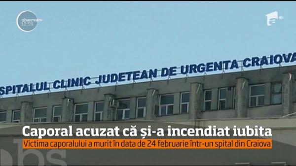 Un caporal al Armatei a fost arestat şi e acuzat că şi-a incendiat iubita, mai mare cu 24 de ani decât el