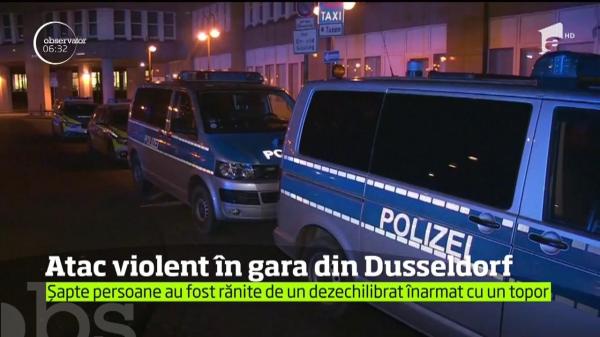 Momente de GROAZĂ în gara germană Dusseldorf. Cinci oameni au fost  ATACAŢI CU TOPORUL!