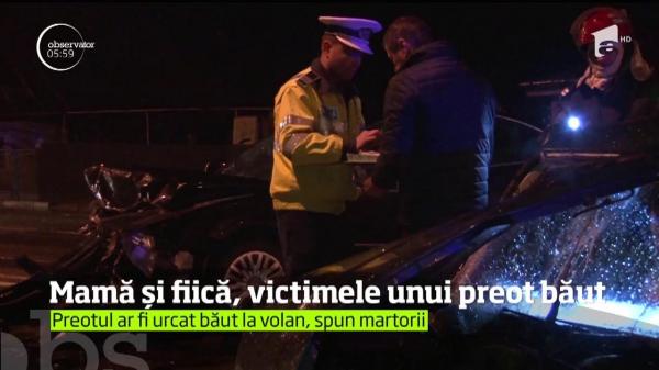 Un preot a condus  BĂUT şi a lovit în plin o maşină în care se aflau mama şi fiica ei. Toţi trei au ajuns la spital cu răni SERIOASE