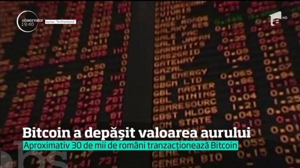 Moneda virtuală Bitcoin a depăşit valoarea aurului