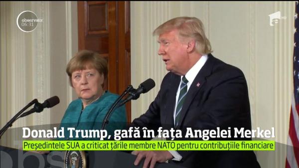 Donald Trump, GAFĂ DE PROPORŢII la întâlnirea cu Angela Merkel