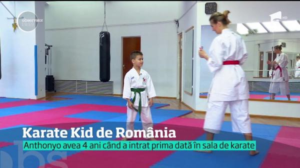 Antrenament cu un CAMPION! La numai şapte ani, Antonio este deja expert în karate
