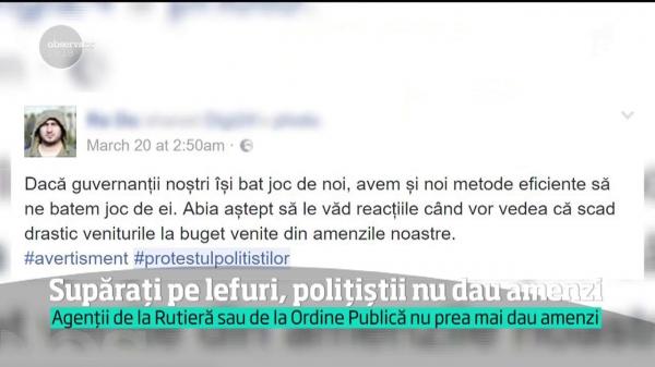 Protest inedit! Poliţiştii dau doar avertismente, fără amenzi, pentru că nu li s-au mărit salariile