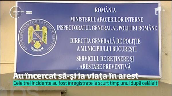 INCIDENT MISTERIOS în arestul Poliţiei Capitalei. TREI PERSOANE au încercat să se sinucidă, în aceeaşi noapte