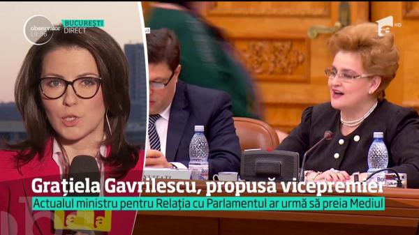 Graţiela Gavrilescu, propusă de ALDE pentru funcţia de vicepremier şi ministru al Mediului (VIDEO)