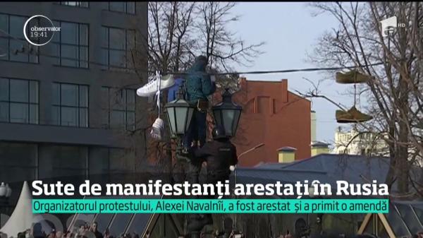 Sute de oameni arestați în Rusia, în urma manifestaţiei împotriva corupţiei
