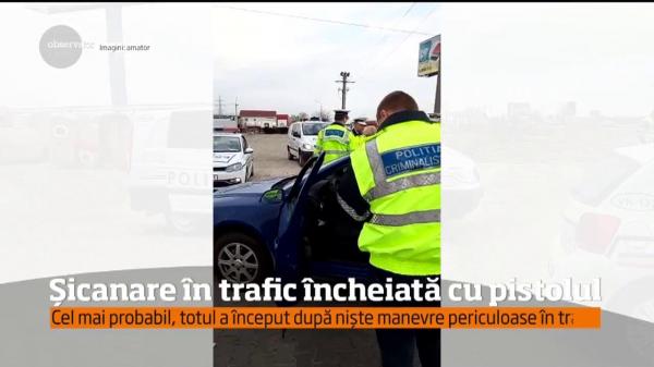 FOCURI DE ARMĂ, la intrarea în Focşani. Un şofer a tras cu un pistol asupra unei alte maşini aflate în trafic (VIDEO)