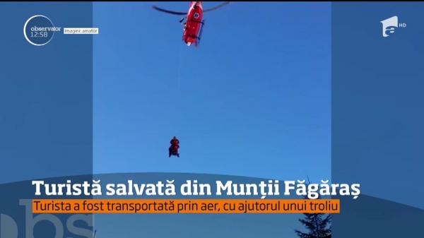 Operaţiune SPECTACULOASĂ de salvare a unei turiste, în Munţii Făgăraş!