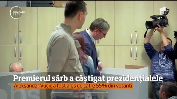 Aleksandar Vucic, preşedintele ales al Serbiei, după ce a obţinut 55% din voturi (VIDEO)