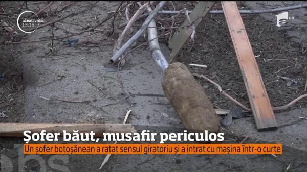 Accident NEOBIŞNUIT, la Botoşani. Un bărbat se pregătea să-şi parcheze maşina în curtea casei sale, când altcineva i-a luat-o inainte! (VIDEO)