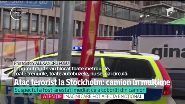 TEROARE LA STOCKHOLM! Un camion a intrat în mulţime, pe cea mai aglomerată arteră pietonală a oraşului