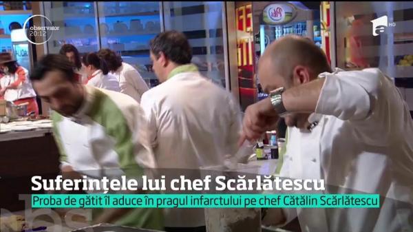 Săptămâna patimilor la Chefi la cuţite! Proba de gătit îl aduce în pragul infarctului pe Cătălin Scărlătescu