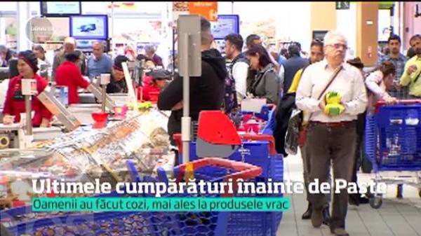 Ultimele cumpărături înainte de Paște! Cozi în toate magazinele, pentru a avea mese îmbelşugate