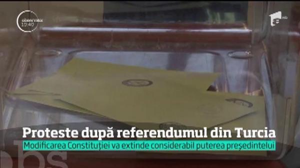 Proteste în Turcia, după referendumul care îi oferă preşedintelui super-puteri!