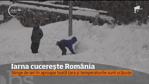 Iarnă în aproape toată ţara! Când se termină CALVARUL ALB abătut din senin peste România