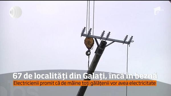 Zeci de localităţi din Galaţi nu au încă energie electrică, chiar dacă zăpada s-a topit