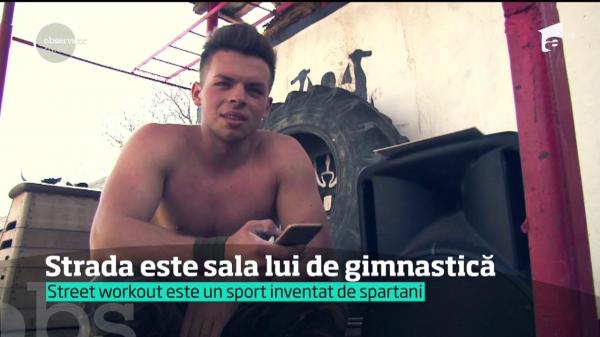 Pentru un adolescent din Bacău strada este sala lui de gimnastică!