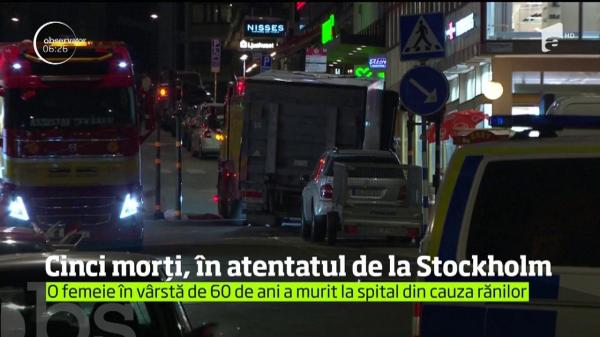 Atac terorist în Suedia: Cinci morţi, după atentatul din Stockholm. Anchetatorii caută complicii teroristului (VIDEO)