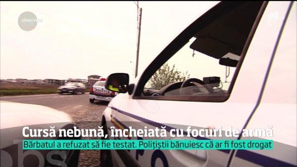 Un şofer a fost oprit cu focuri de armă în Mangalia, după o cursă nebună. Poliţia l-a reţinut