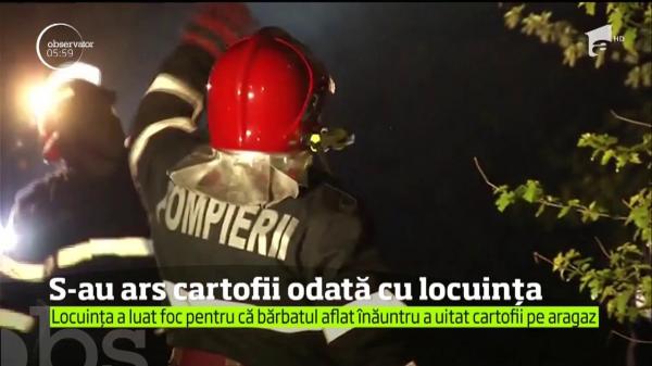 Poftă PERICULOASĂ! Un bărbat a dat foc la casă făcând... cartofi prăjiţi