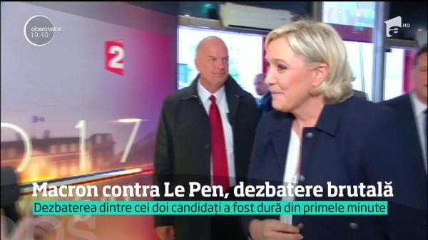 Dezbatere brutală între cei doi candidați la preşedinţia Franţei! Marine Le Pen şi Emmanuel Macron s-au înfruntat fără menajamente