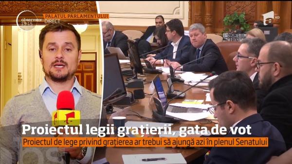 Zi decisivă pentru legea graţierii. Proiectul ar trebui să ajungă, în mai puţin de trei ore, în plenul Senatului (VIDEO)