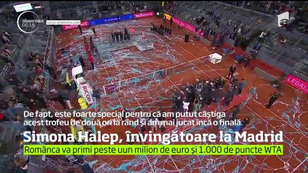 Simona Halep s-a impus în finala turneului de la Madrid!