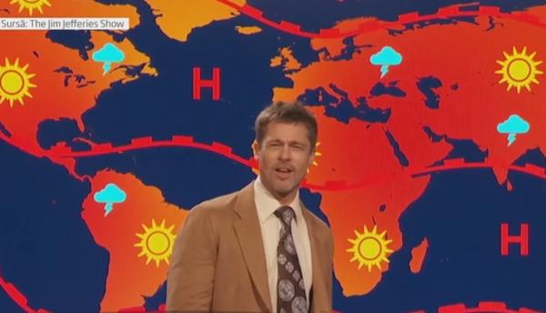 Brad Pitt s-a jucat de-a... prezentatorul meteo! Sarcastic, artistul a făcut previziuni sumbre: "Nu va mai fi niciun viitor!