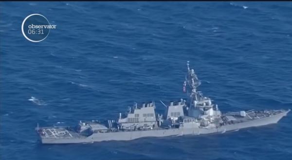 Şapte marinari sunt daţi dispăruţi, după ce un distrugător al SUA a fost grav avariat în largul Japoniei (VIDEO)