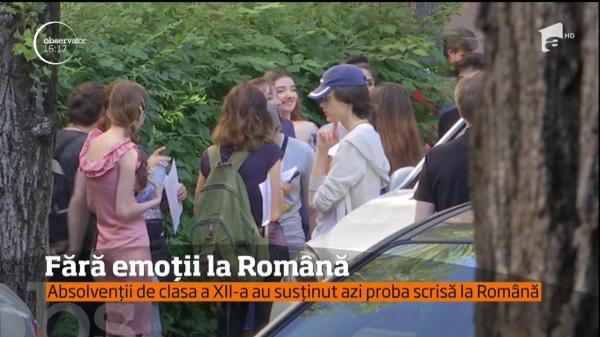 Absolvenţii de clasa a 12-a au răsuflat uşuraţi. Subiectele la limba română de la Bacalaureat au fost mai uşoare decât se aşteptau