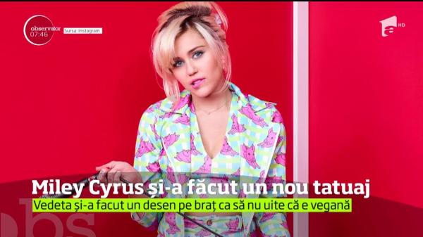 Miley Cyrus şi-a făcut un nou tatuaj