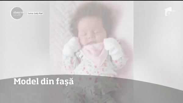 Are doar patru luni şi este deja în centrul atenţiei oriunde s-ar afla! O fetiţă face furori cu părul său des şi frumos