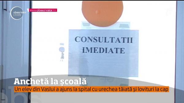 Anchetă la un liceu din Vaslui. Dascălul acuzat că şi-a lovit elevul în cap cu un cancioc neagă tot! Copilul a ajuns la spital cu urechea tăiată