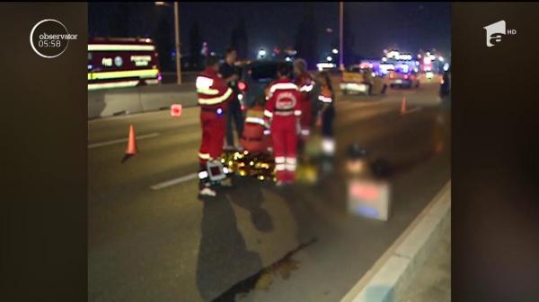 Tragedie pe podul Băneasa din Capitală! Un subofiţer SRI aflat pe motocicletă a murit pe loc după ce a fost SPULBERAT de două maşini