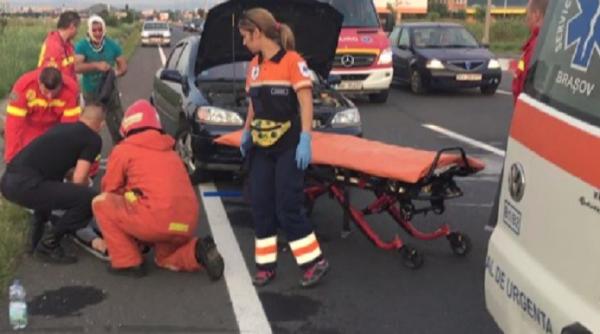 Accident cumplit la ieşirea din Braşov. Un copil şi două gravide, printre victimele unui impact violent (VIDEO)