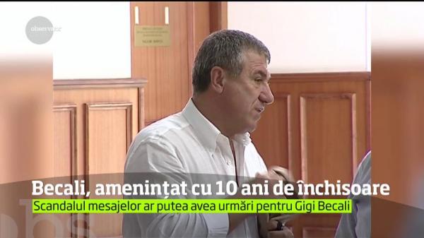 Scandalul mesajelor ameninţătoare, în cifre: Gigi Becali este ameninţat cu 10 ani de închisoare