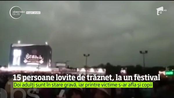 15 persoane au fost lovite de fulger la un festival de muzică din Franţa!