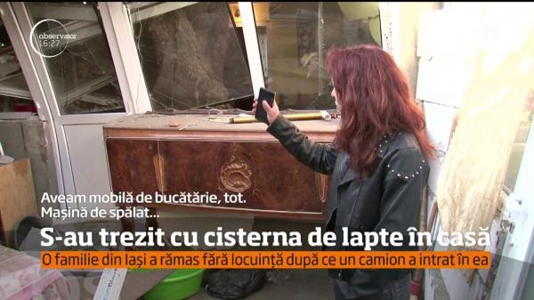 IMPACT devastator! Casa nouă a unei familii din comuna Vânători a fost distrusă în câteva clipe, de o cisternă plină cu lapte!