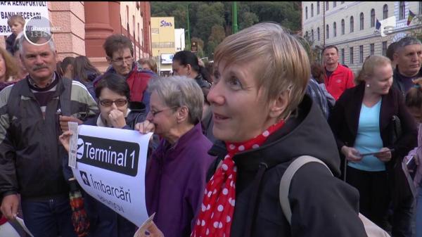 Proteste la Braşov! Oamenii cer finalizarea lucrărilor la aeroportul internaţional din oraş