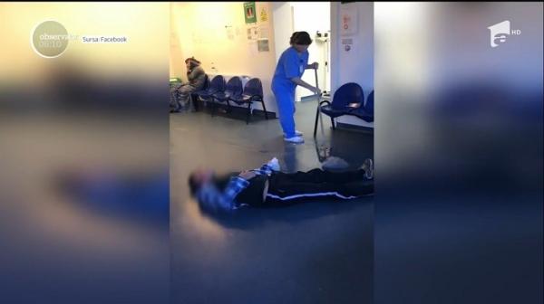 Scene uluitoare la spitalul din Tulcea. Un tânăr e complet ignorat, deşi se simte rău şi e întins pe jos