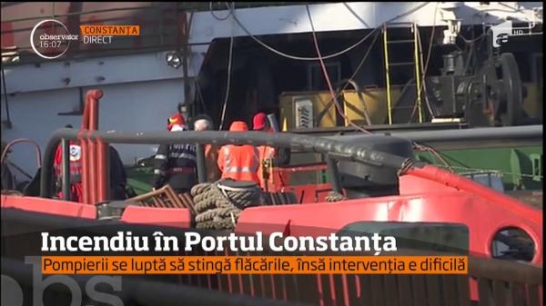 Incendiu devastator în Portul Constanţa. Cea mai mare navă din România care salvează vieţi pe mare a fost mistuită de flăcări