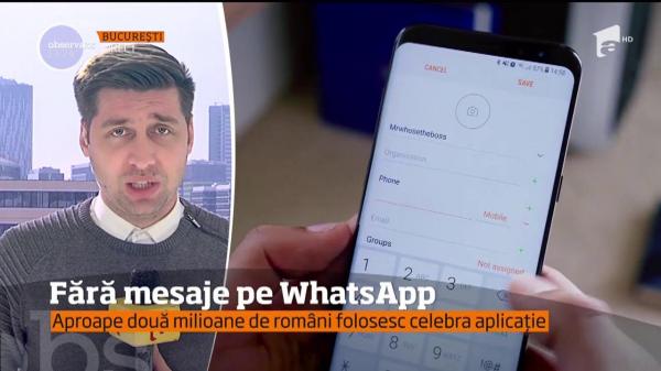 Fără mesaje pe WhatsApp! Aproape două milioane de români nu au putut folosi aplicația (VIDEO)