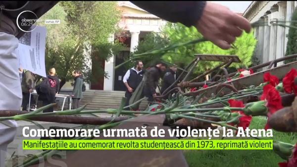 Comemorarea revoltei studenţeşti din 1973 de la Atena, urmată de violenţe. Zeci de anarhişti s-au bătut cu poliţiştii