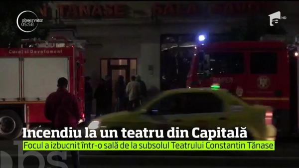 Incendiu la Teatrul Constantin Tănase din Capitală! Focul a izbucnit în zona scenei